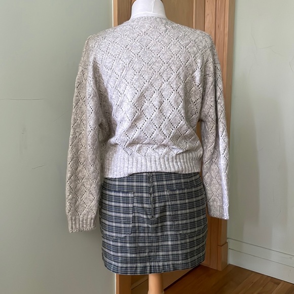 NWT American Eagle Green, Blue & White Plaid Stretch Mini Skirt, Size 8 - Picture 6 of 14